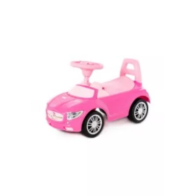 Polesie 84477 Samochód-jeździk SuperCar Nr1 z sygnałem dźwiękowym (różowy) jeździdełko auto pojazd