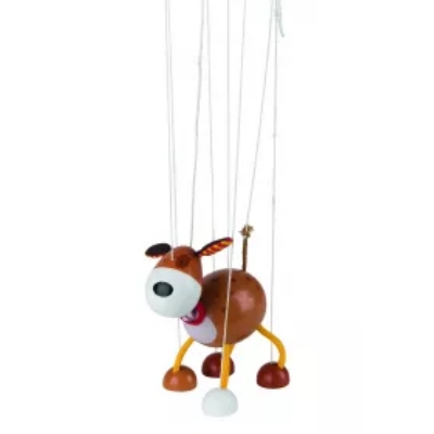 Drewniana marionetka Pies