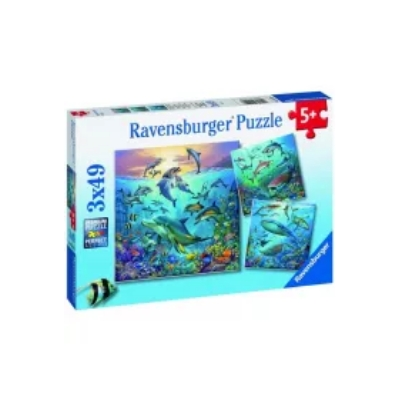 Puzzle 3 x 49 el. Podwodne życie