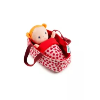 Lalka dzidziuś w koszyczku z ubrankiem i kocykiem Aghate 12 m+