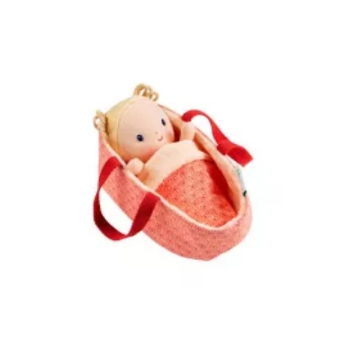 Lalka dzidziuś w koszyczku z ubrankiem i kocykiem Anais 12 m+