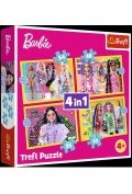Puzzle 4w1 Wesoły świat Barbie TREFL