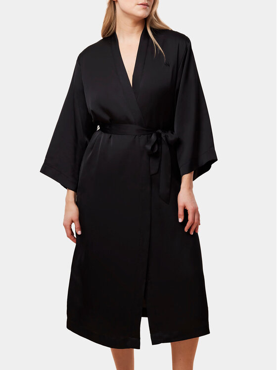 Triumph Szlafrok Robes Satin Robe 01 10216534 Czarny