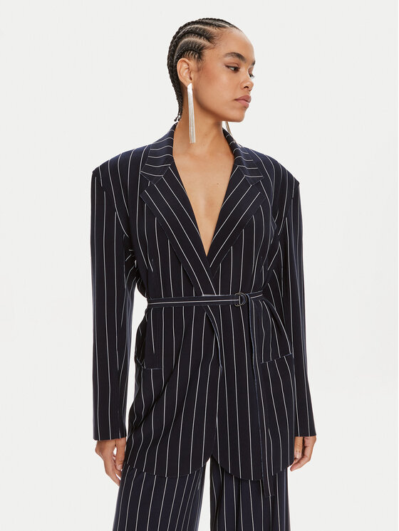 NORMA KAMALI Marynarka KK1244PL158642 Granatowy Oversize