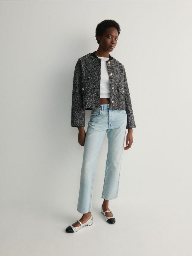 Reserved - Jeansy straight leg - niebieski miniaturka