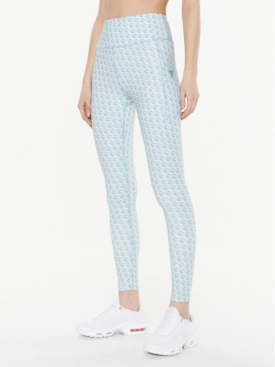 Guess Legginsy V3GB02 MC03W Błękitny Slim Fit