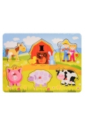 Układanka drewno - farma