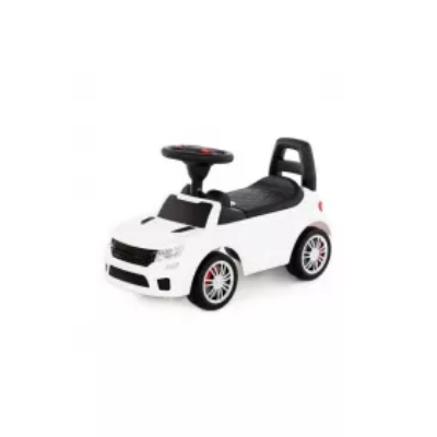 Polesie 84606 Samochód-jeździk SuperCar Nr6 z sygnałem dźwiękowym (biały) jeździdełko auto pojazd